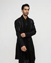 Black Georgette Embroidered Kurta Set with Dupatta